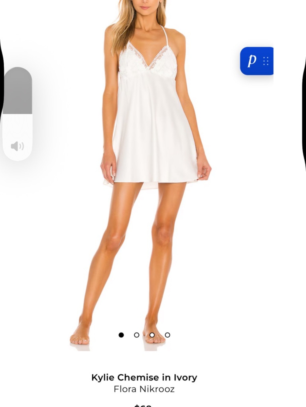 Flora Nikrooz Lace-Trim Slip Chemise in Ivory